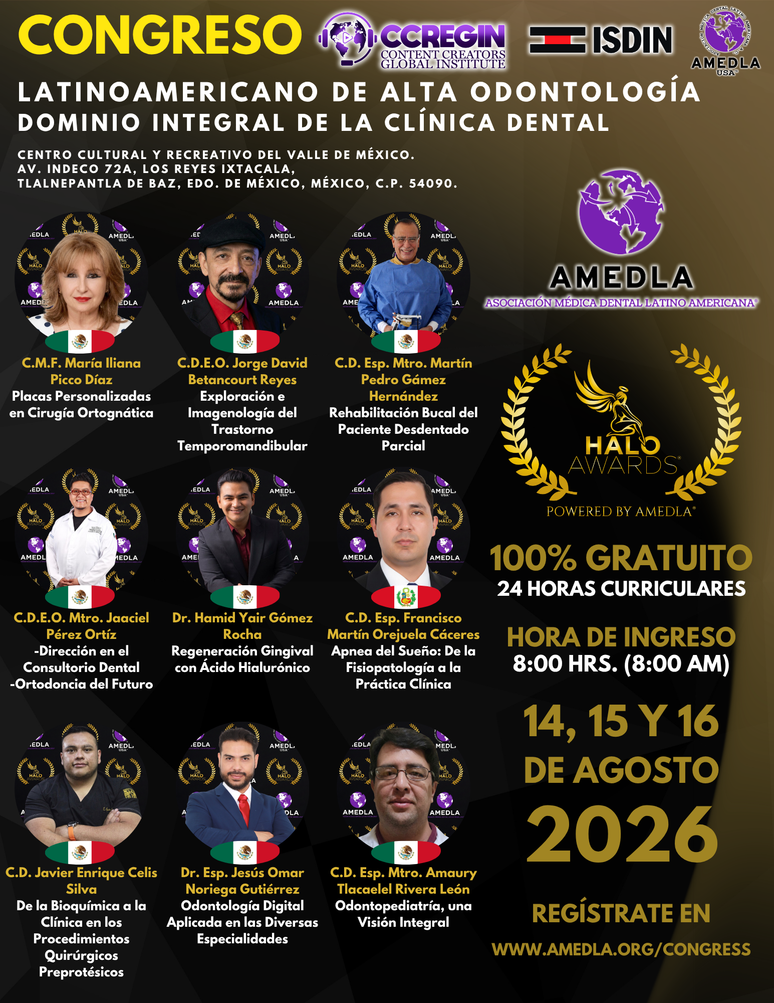 Flyer Congreso Latinoamericano de Alta Odontología 2026 - AMEDLA